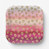 Roze en Gouden Cheetah Leopard Verjaardagsfeest Papieren Bordje (Voorkant)