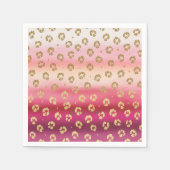 Roze en Gouden Cheetah Leopard Verjaardagsfeest Servet (Voorkant)