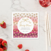 Roze en Gouden Cheetah Leopard Verjaardagsfeest Servet (Insitu)