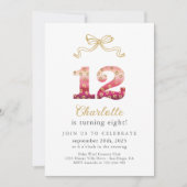 Roze en gouden cheetah luipaard print 12e verjaard kaart (Voorkant)