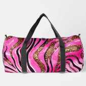 Roze en gouden cheetah print plunjezak (Achterkant)