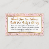 Roze en Gouden Confetti Boek Aanvraag Invoegen Kaa Informatiekaartje (Achterkant)