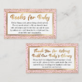 Roze en Gouden Confetti Boek Aanvraag Invoegen Kaa Informatiekaartje (Voorkant / Achterkant)