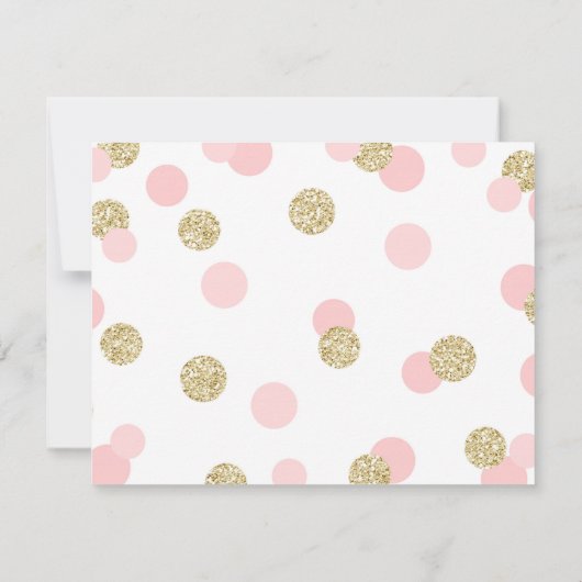 Roze en gouden Confetti Hartelijk dank Bedankkaart (Achterkant)