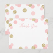 Roze en gouden Confetti Hartelijk dank Bedankkaart (Voorkant / Achterkant)