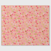 Roze en gouden Confetti inpakpapier (Vlak)