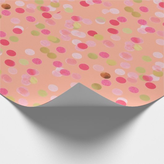 Roze en gouden Confetti inpakpapier (Hoek)