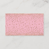 Roze en Gouden Confetti Luier Raffle Ticket Kaarte Informatiekaartje (Achterkant)