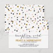 Roze en gouden Confetti Stippen Boorwaarneming Kaa Kaart (Voorkant / Achterkant)