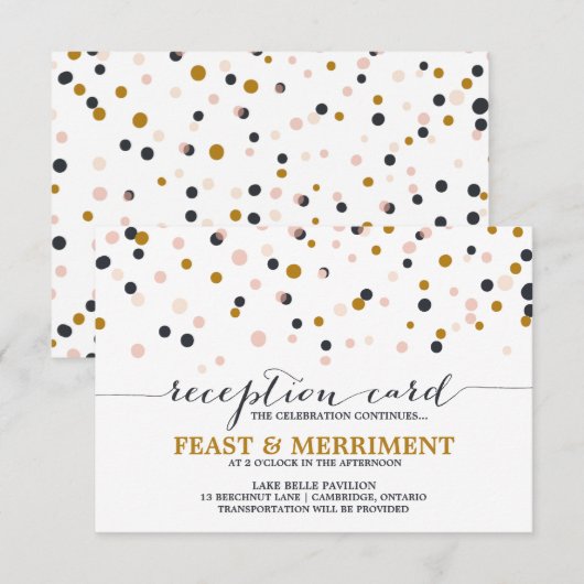 Roze en gouden Confetti Stippen Boorwaarneming Kaa Kaart (Voorkant / Achterkant)