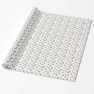 Roze en gouden Confetti Stippen inpakpapier