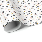 Roze en gouden Confetti Stippen inpakpapier (Rol Hoek)