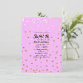 Roze en gouden Confetti Stippen Moderne glamour Gl Kaart (Staand voorkant)