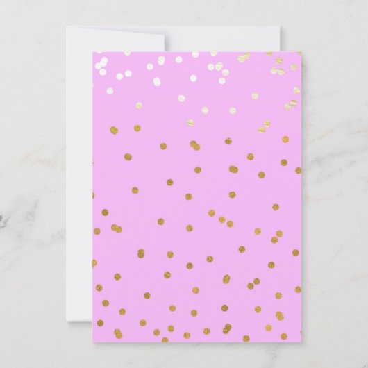 Roze en gouden Confetti Stippen Moderne glamour Gl Kaart (Achterkant)