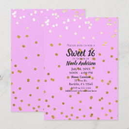 Roze en gouden Confetti Stippen Moderne glamour Gl Kaart