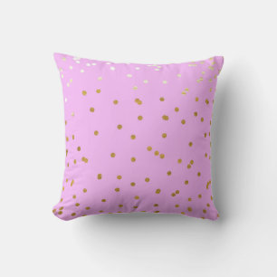 Roze en gouden Confetti Stippen Moderne glamour Gl Kussen