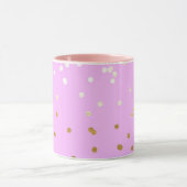 Roze en gouden Confetti Stippen Moderne glamour Gl Mok (Midden)