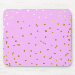 Roze en gouden Confetti Stippen Moderne glamour Gl Muismat