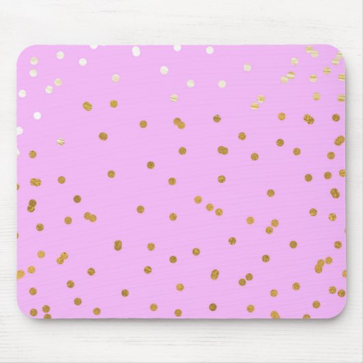 Roze en gouden Confetti Stippen Moderne glamour Gl Muismat (Voorkant)