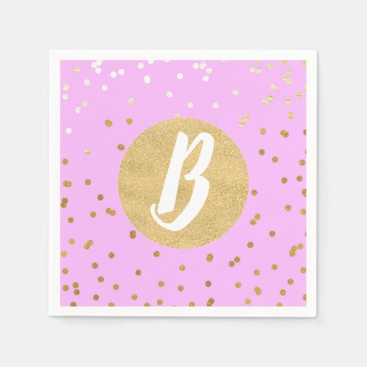 Roze en gouden Confetti Stippen Moderne glamour Gl Servet (Voorkant)