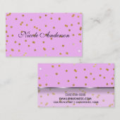 Roze en gouden Confetti Stippen Moderne glamour Gl Visitekaartje (Voorkant / Achterkant)