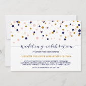 Roze en gouden Confetti Stippen Weddenschap II Kaart (Voorkant)