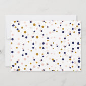 Roze en gouden Confetti Stippen Weddenschap II Kaart (Achterkant)