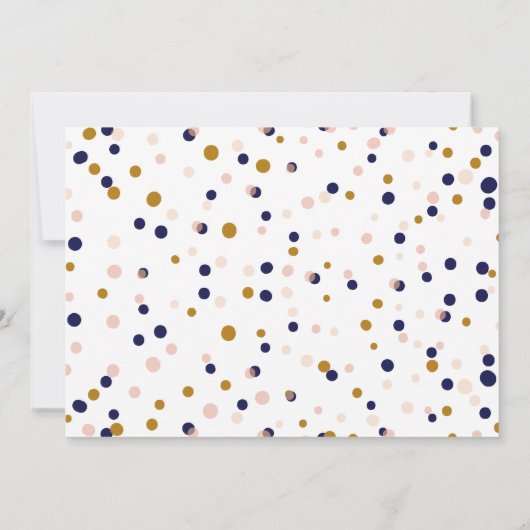 Roze en gouden Confetti Stippen Weddenschap II Kaart (Achterkant)
