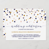 Roze en gouden Confetti Stippen Weddenschap II Kaart (Voorkant / Achterkant)