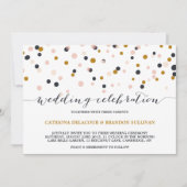 Roze en gouden Confetti Stippen Weddenschap Kaart (Voorkant)