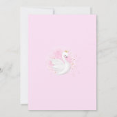 Roze en gouden Confetti Swan Princess Baby shower Kaart (Achterkant)