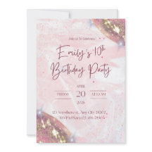 Roze en gouden Confetti verjaardagsfeestje