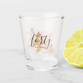 Roze en gouden dag shot glas (Voorkant)