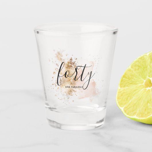 Roze en gouden dag shot glas (Voorkant)