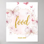 Roze en gouden dag Voedsel Tafel Poster (Voorkant)