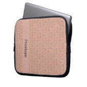 Roze en Gouden Damast Gepersonaliseerd Laptop Sleeve (Voorkant Links)