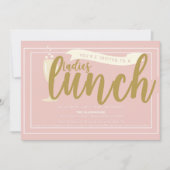 Roze en gouden Dames Uitnodiging (Voorkant)