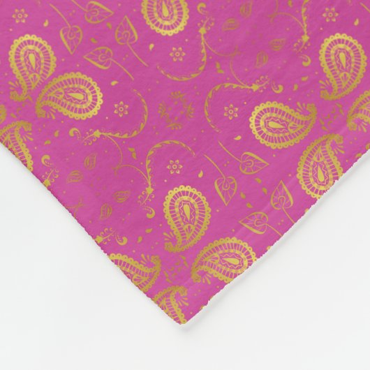 Roze en gouden design fleece deken (Hoek)