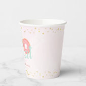 Roze en gouden donut Twee zoete tweede verjaardag Papieren Bekers (Links)
