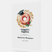 Roze en Gouden Donuts & Degrees Afstuderen Welkom Acryl Bord (Hoek)