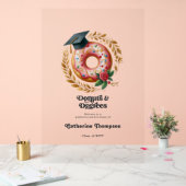 Roze en Gouden Donuts & Degrees Afstuderen Welkom Acryl Bord (Huwelijk)
