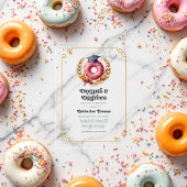 Roze en gouden donuts en graden afstudeerfeest acryl uitnodigingen
