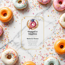 Roze en gouden donuts en graden afstudeerfeest