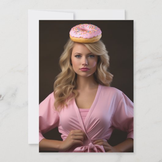 Roze en gouden donuts en graden Afstuderen Bedankkaart (Achterkant)