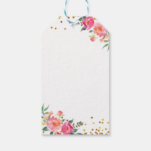 Roze en gouden doopsel dank u Label Cadeaulabel (Achterkant)