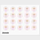Roze en gouden eenhoorn baby shower stickers (Vel)