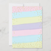 Roze en Gouden Eenhoorn Verjaardag Uitnodiging (Achterkant)