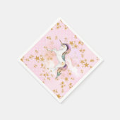 Roze en Gouden Eenhoorn Verjaardagsfeest Servetten (Hoek)