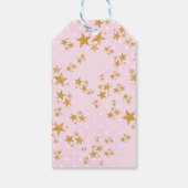 Roze en Gouden Eenhoorn Verjaardagsfeestje Favor T Cadeaulabel (Achterkant)