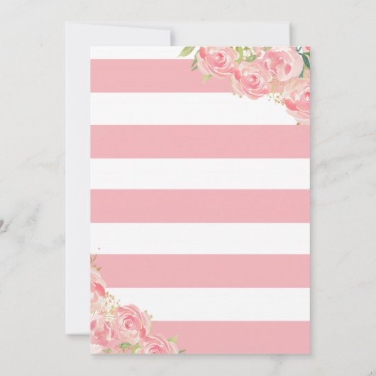 Roze en gouden eerste verjaardag uitnodigingen (Achterkant)